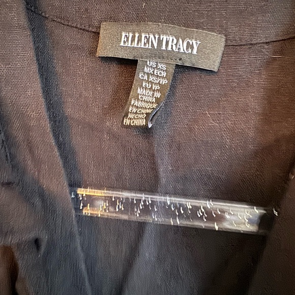 Ellen Tracy Black Maxi Dress with Patterned Belt - Picture 3 of 3